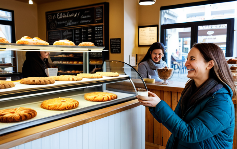 Crowdfunding a Local Bakery**
"A brightly lit, cozy bakery interior. Fully clothed patrons are enjoying coffee and pastries. The owner, a smiling woman in her 30s in appropriate attire, is interacting with customers. In the background, a display showing the bakery's crowdfunding campaign. The scene is warm and inviting. Safe for work, appropriate content, professional photography, perfect anatomy, natural proportions, modest clothing, family-friendly."
**