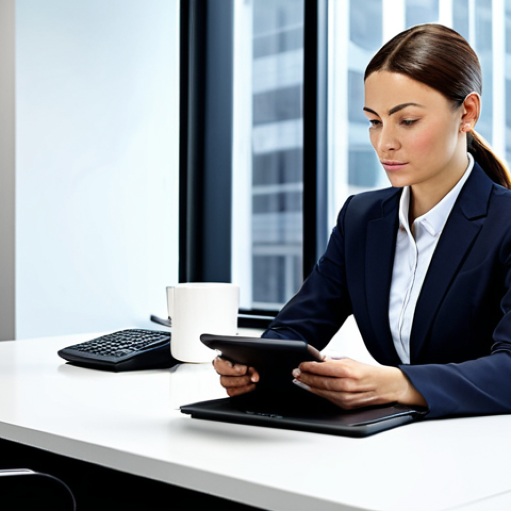 금융 독립을 위한 글로벌 경제 분석 - Businesswoman in a Modern Office**
"A professional businesswoman in a modest business suit, sitting...