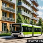 Home 22 금융 독립을 위한 자산 유형별 분석 - A modern Polish apartment building in Warsaw’s city center, surrounded by lush green parks and well-...