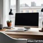 Home 21 금융 독립을 위한 수입 증대 아이디어 - A cozy home office scene in a modern Polish apartment, featuring a young professional working remote...