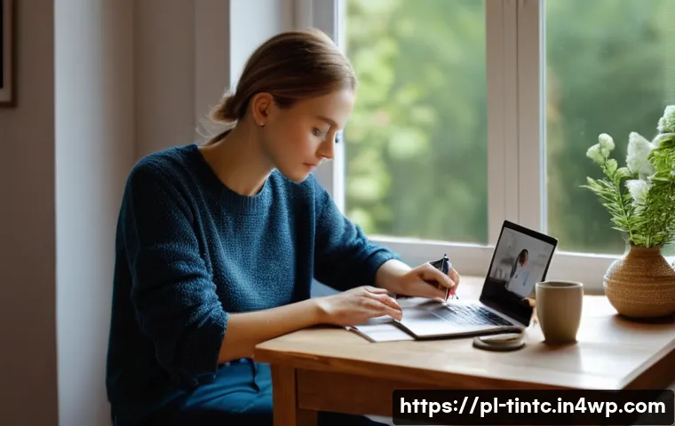 금융 독립을 위한 감정적 지출 관리 방법 - A cozy home office scene featuring a young Polish adult thoughtfully reviewing a monthly budget on a...